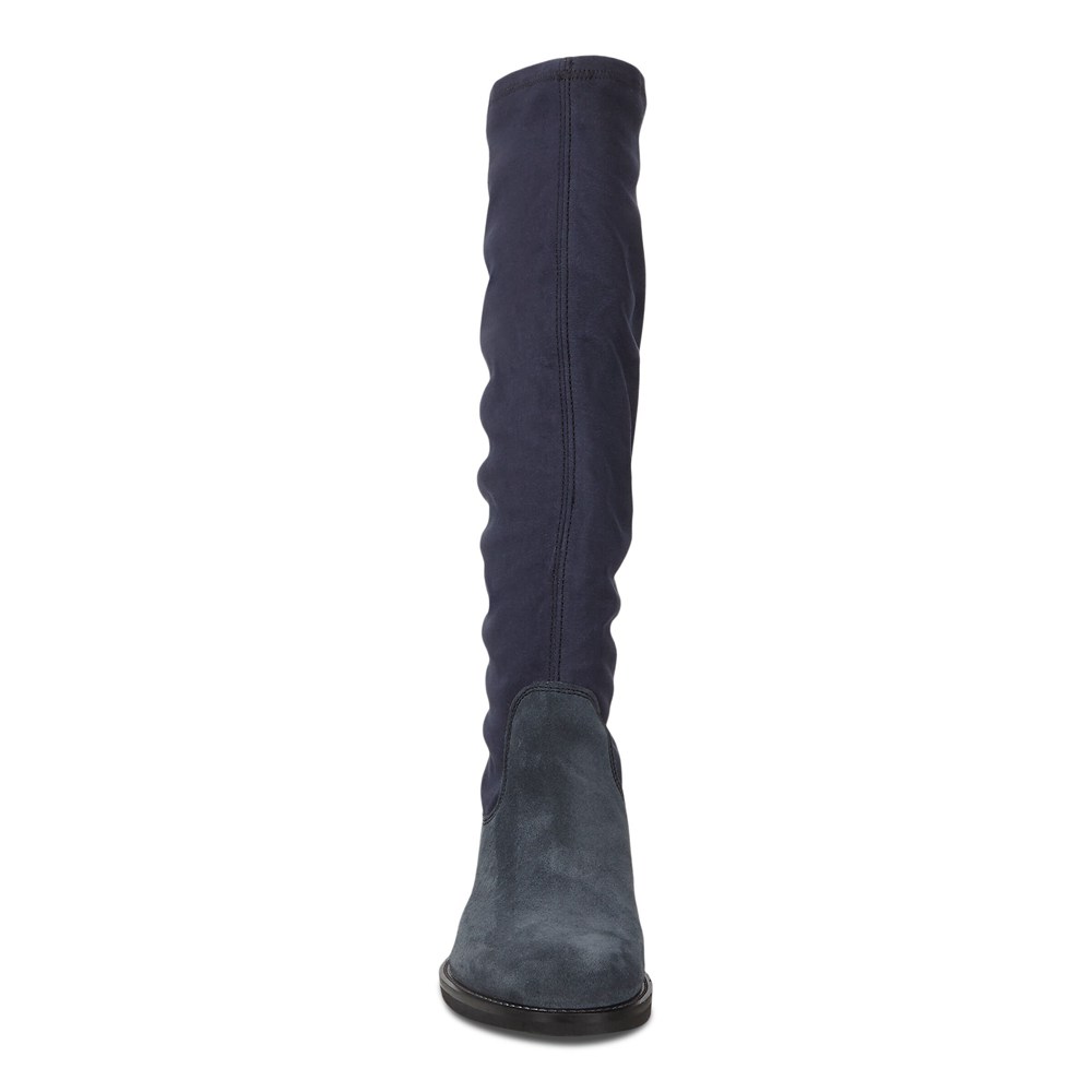 Womens Boots - ECCO Sartorelle 25 High-Cut - Navy - 5076IEFUP